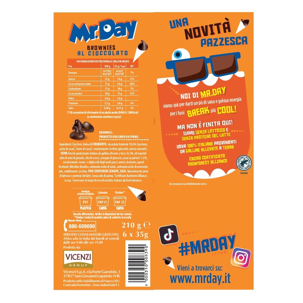 mr-day-brownies-al-cioccolato-senza-lattosio-6-monoporzioni-210-g image 2