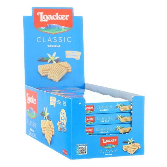 loacker-classic-vanille-wafer-vaniglia-display-da-25-x-45g image 1