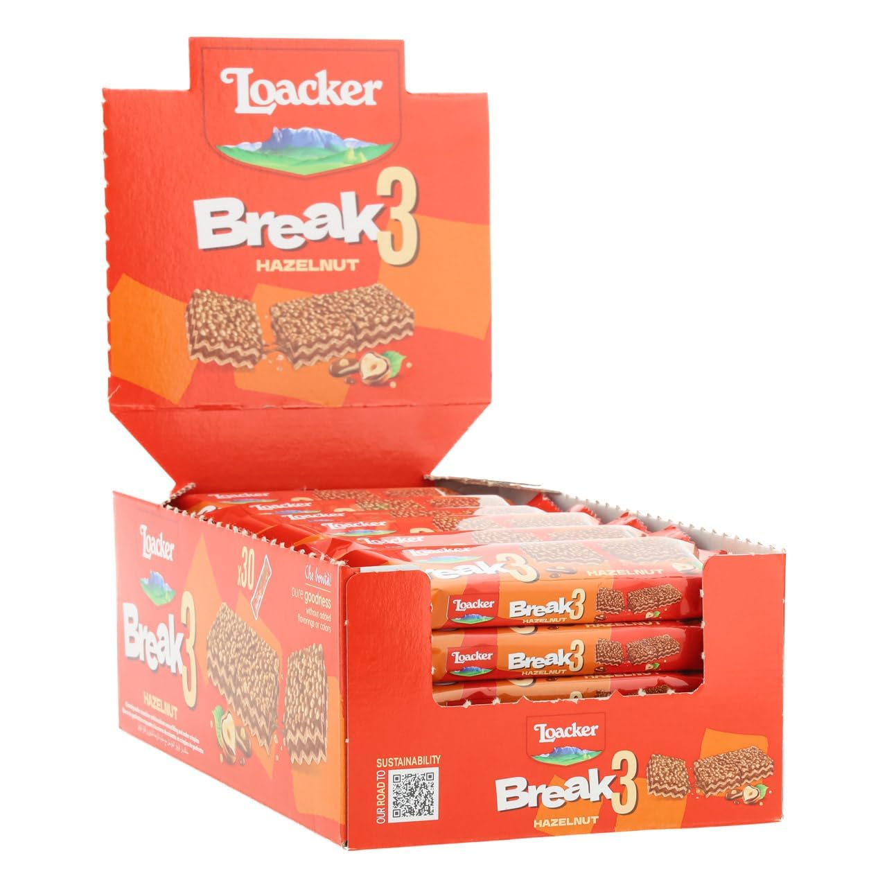 loacker-break3-barretta-wafer-crema-nocciola-con-crispies-30-x-19-g image 1