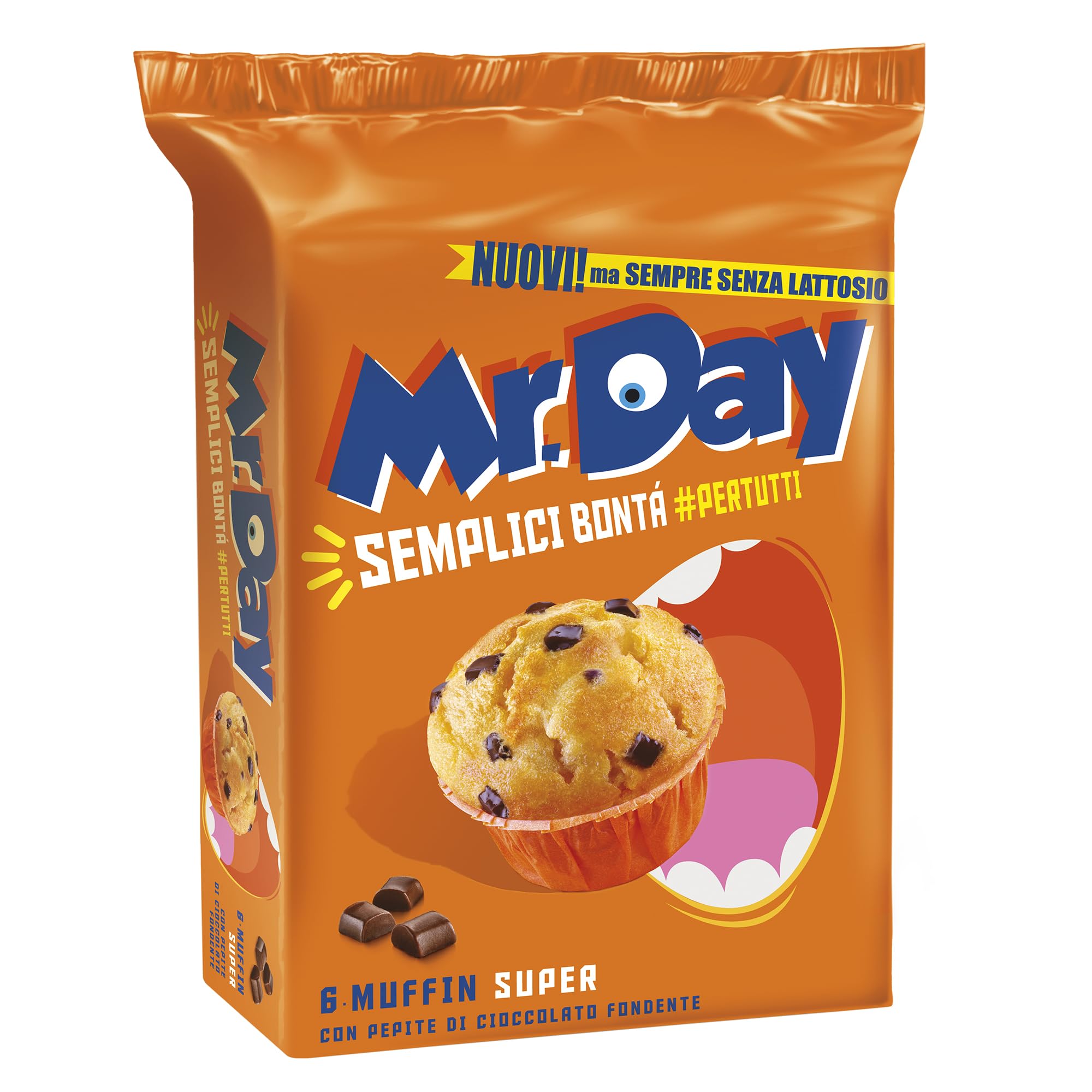 mr-day-muffin-super-con-pepite-di-cioccolato-fondente-6-merendine-300g image 1