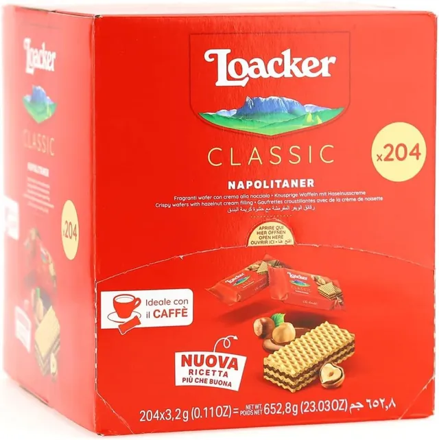 loacker-classic-napolitaner-mini-wafer-nocciola-per-bar-confezione-204-pezzi image 1