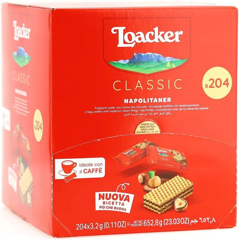 loacker-classic-napolitaner-mini-wafer-nocciola-per-bar-confezione-204-pezzi image 1