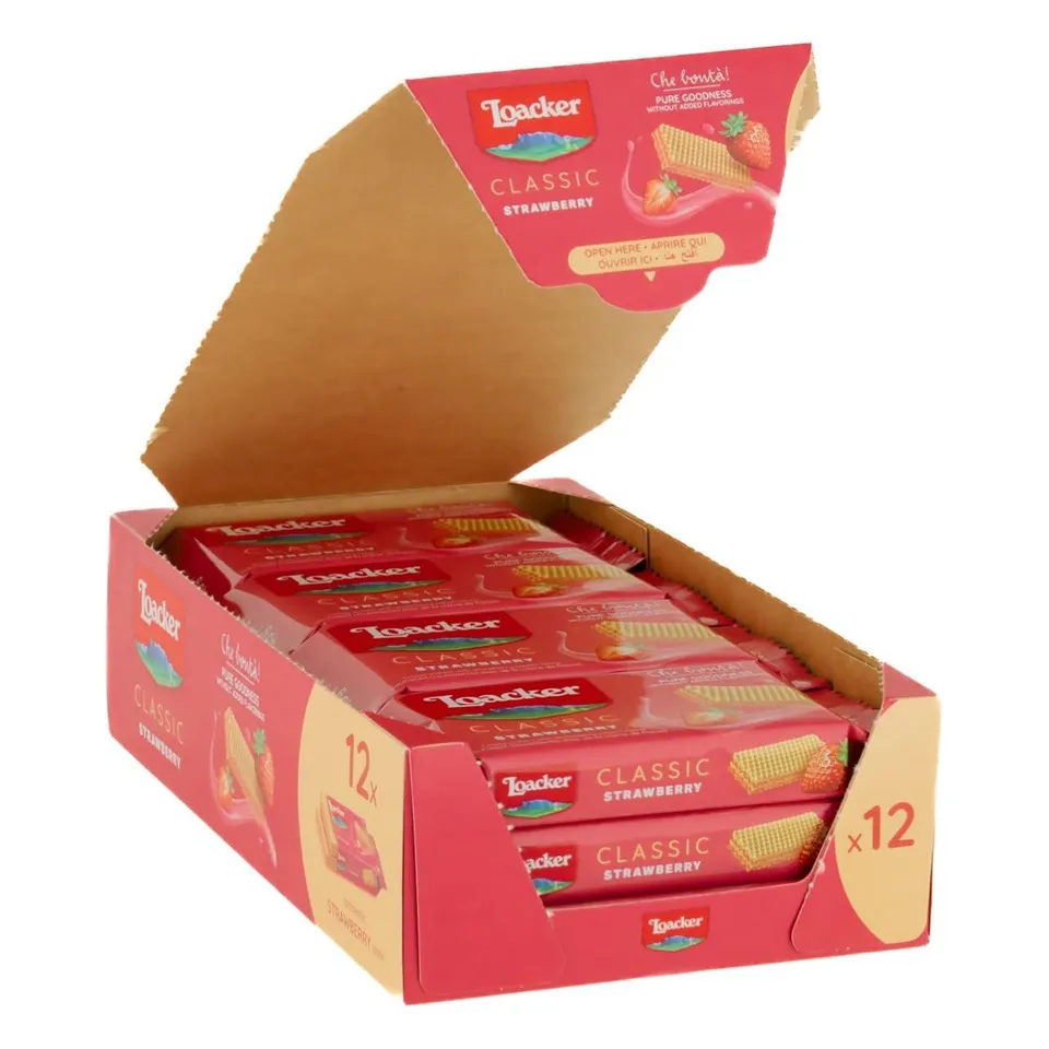loacker-classic-fragola-wafer-12-monoporzioni-da-45g-540g image 1