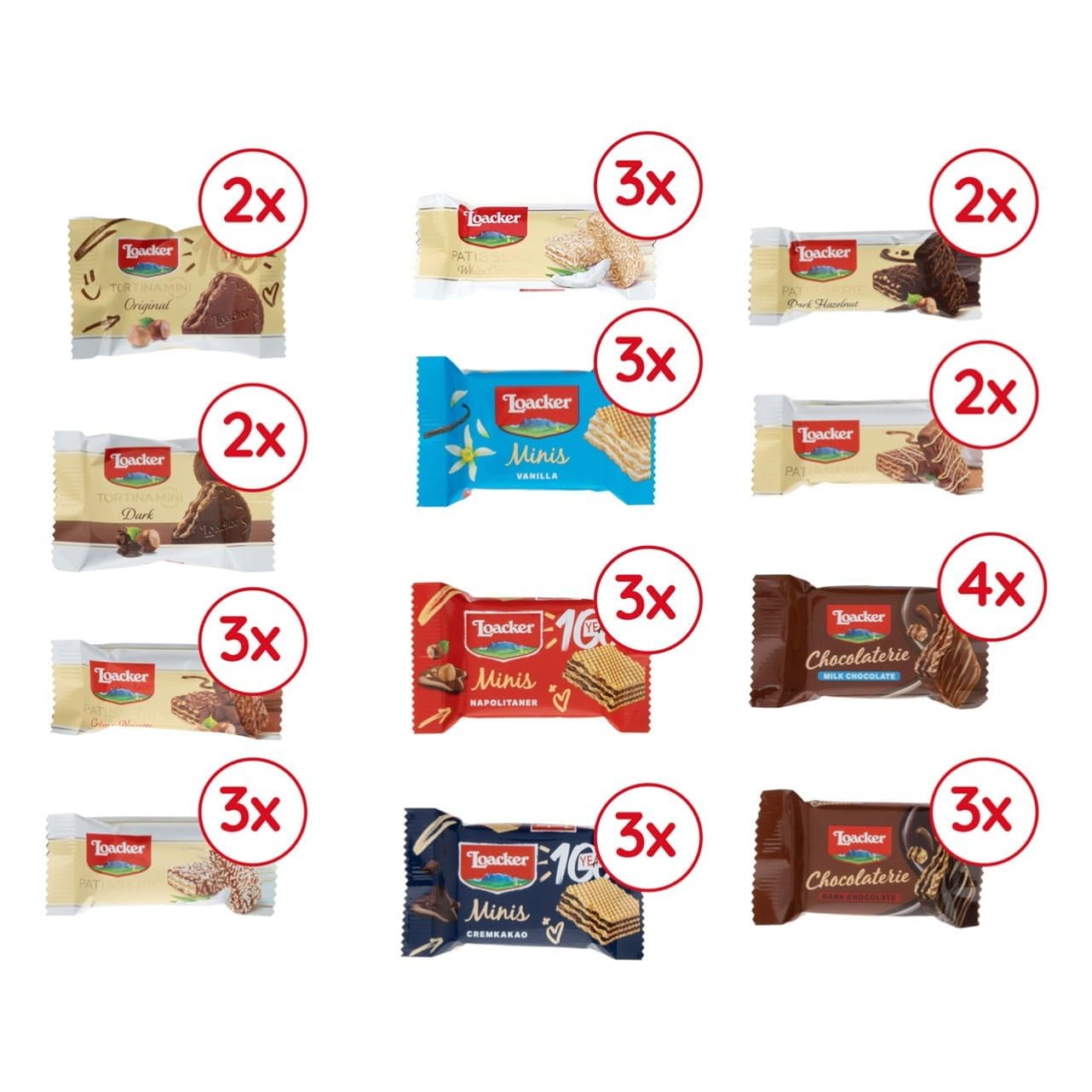 loacker-best-of-moments-assortimento-33-mini-wafer-e-cioccolato-12-gusti-300-g image 2