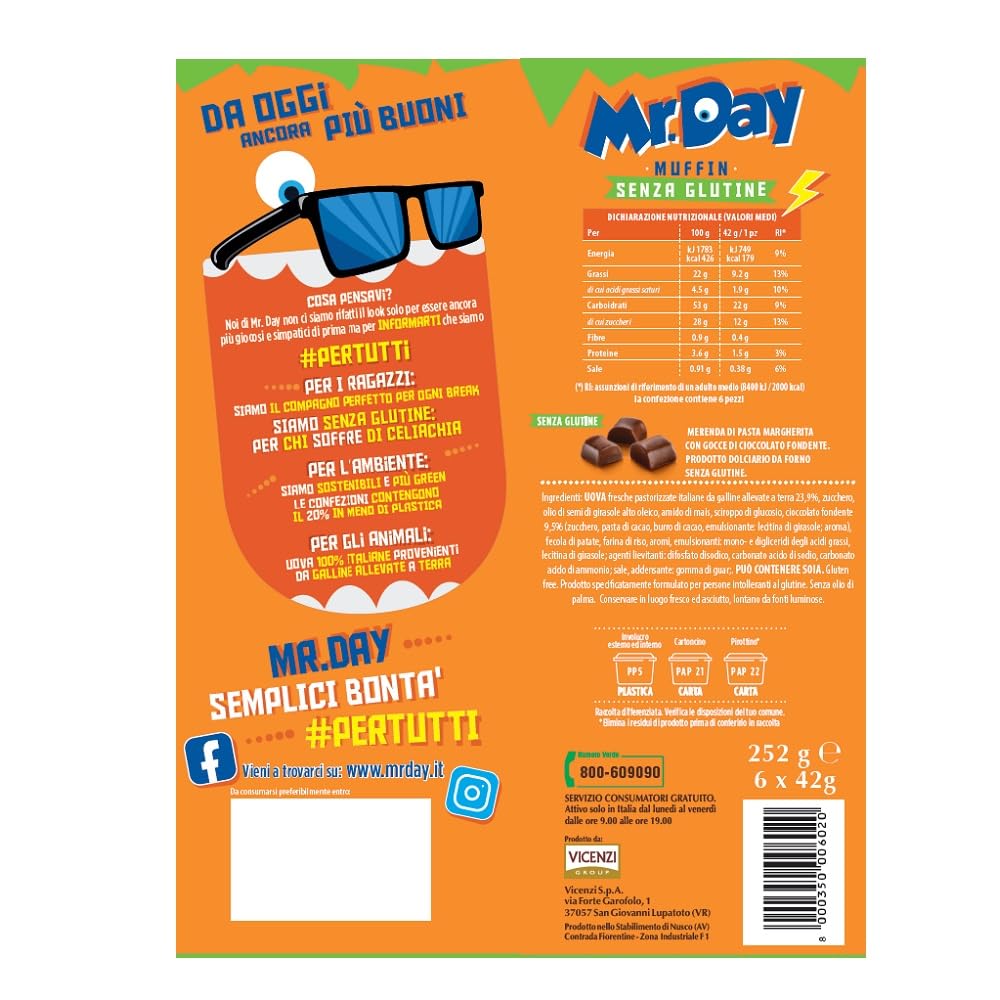 mr-day-muffin-senza-glutine-cioccolato-fondente-6x42-g image 2