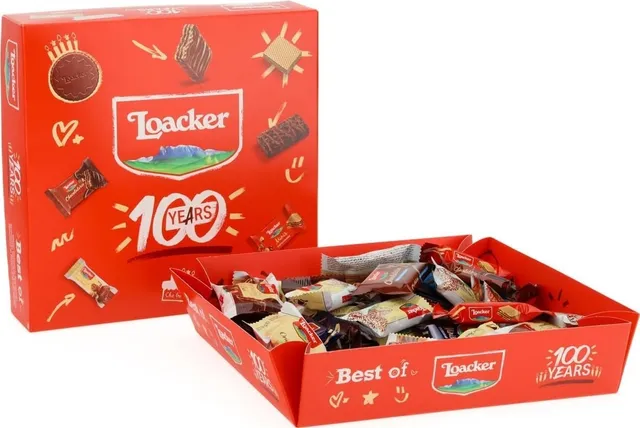 loacker-best-of-moments-100-years-party-box-con-vassoio-44-monoporzioni-400g image 1
