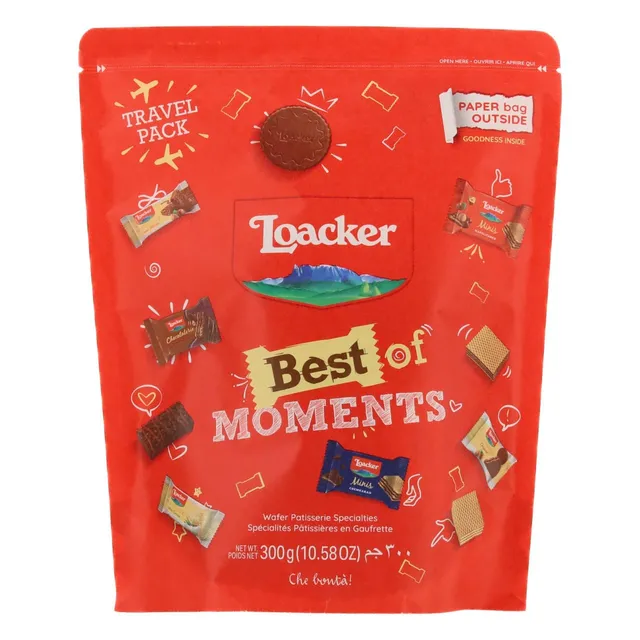 loacker-best-of-moments-assortimento-33-mini-wafer-e-cioccolato-12-gusti-300-g image 1