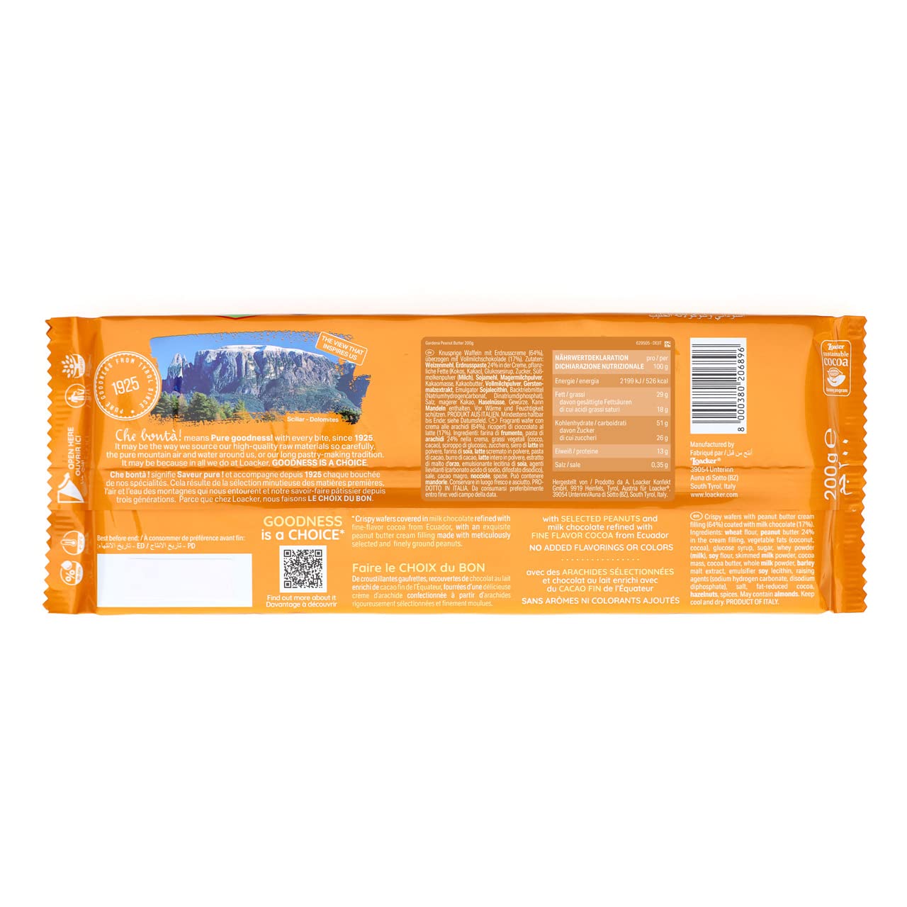 loacker-gardena-peanut-butter-wafer-arachidi-e-cioccolato-200g image 3
